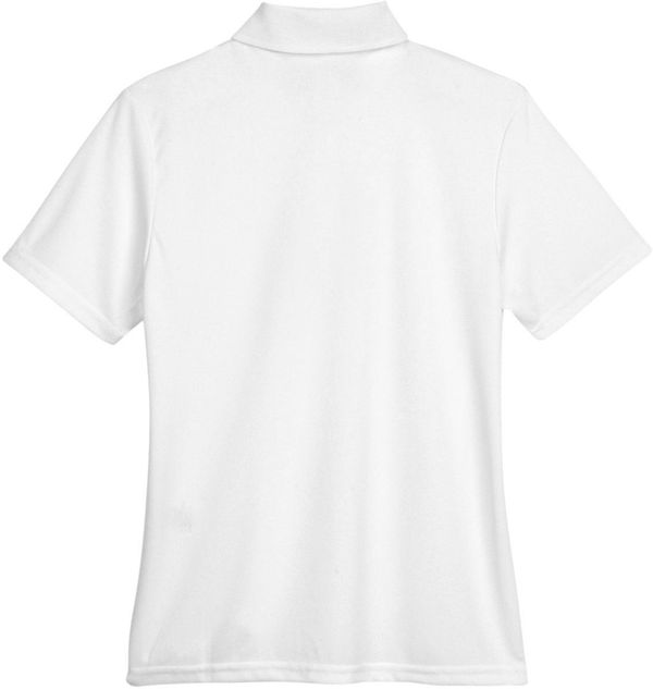 Am image of a Custom Core365 Ladies Origin Performance Pique Polo in White!
