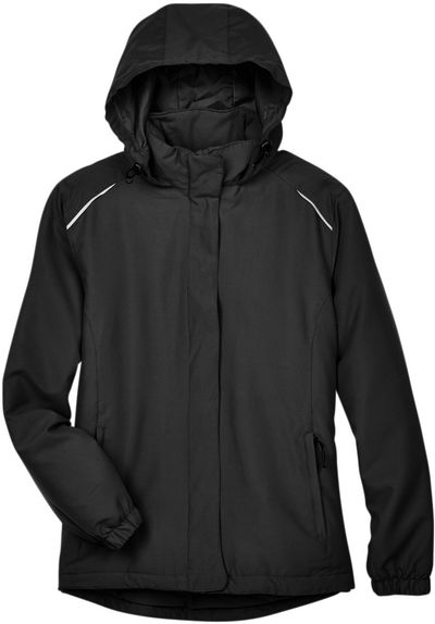 Am image of a Custom Core365 Ladies Brisk Insulated Jacket in Black!