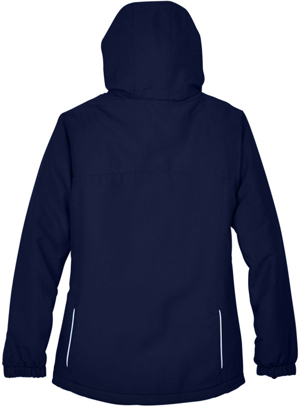 Am image of a Custom Core365 Ladies Brisk Insulated Jacket in Classic Navy!