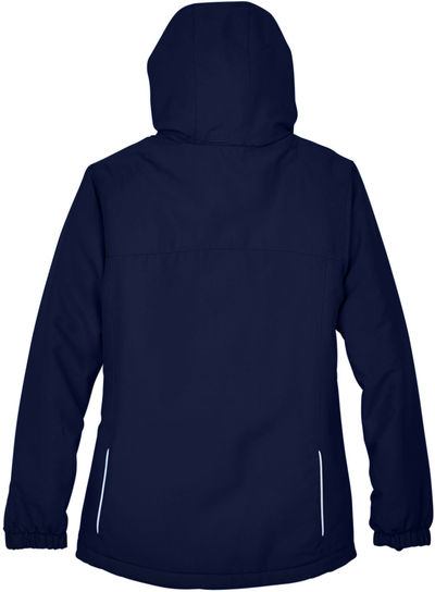Am image of a Custom Core365 Ladies Brisk Insulated Jacket in Classic Navy!