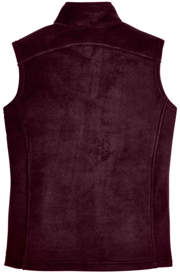 Am image of a Custom Core 365 Ladies' Journey Fleece Vest in Burgundy!