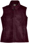 Am image of a Custom Core 365 Ladies' Journey Fleece Vest in Burgundy!