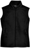 Am image of a Custom Core 365 Ladies' Journey Fleece Vest in Black!