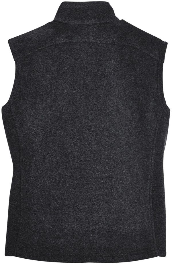 Am image of a Custom Core 365 Ladies' Journey Fleece Vest in Heather Charcoal!