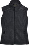 Am image of a Custom Core 365 Ladies' Journey Fleece Vest in Heather Charcoal!