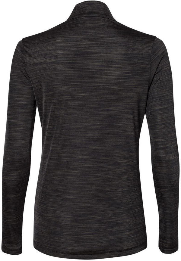 Am image of a Custom Adidas Womens Lightweight Melange Quarter Zip Pullover in Black Melange!
