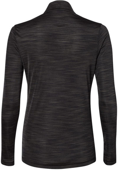 Am image of a Custom Adidas Womens Lightweight Melange Quarter Zip Pullover in Black Melange!