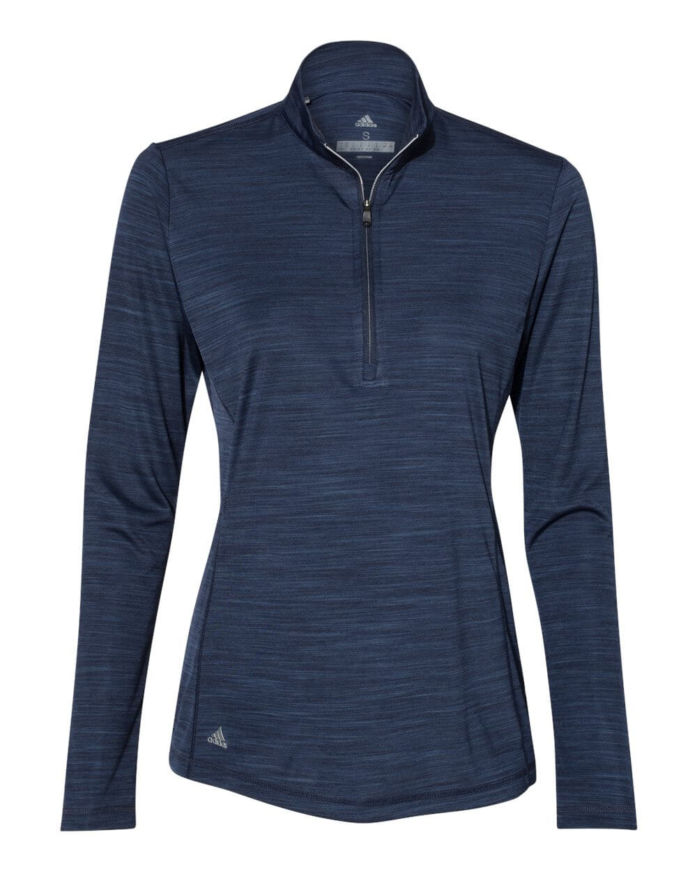 Adidas Womens Lightweight Melange Quarter Zip Pullover in Collegiate Navy Melange