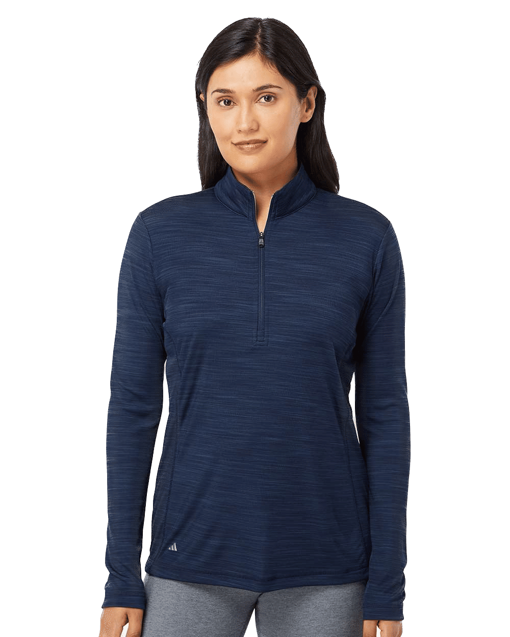 Adidas Womens Lightweight Melange Quarter Zip Pullover