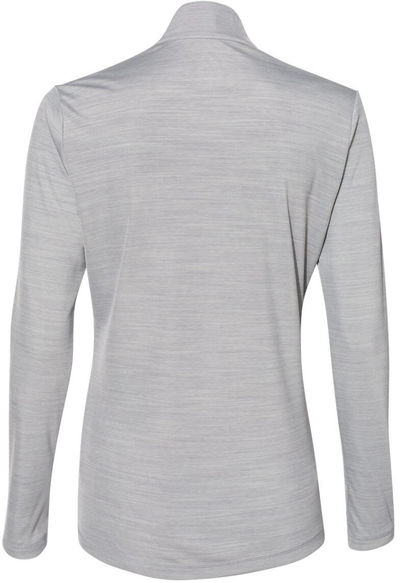 Am image of a Custom Adidas Womens Lightweight Melange Quarter Zip Pullover in Mid Grey Melange!