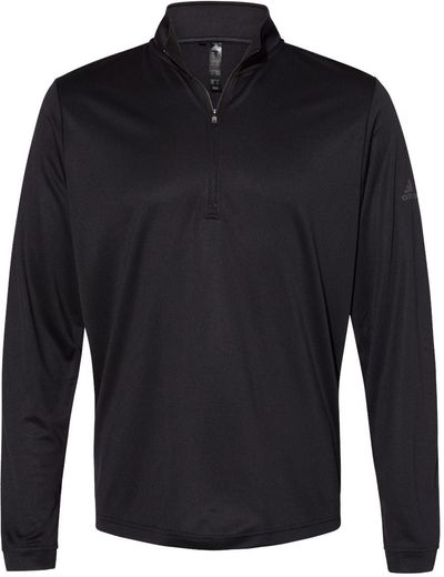 Am image of a Custom Adidas Lightweight Quarter Zip Pullover in Black!