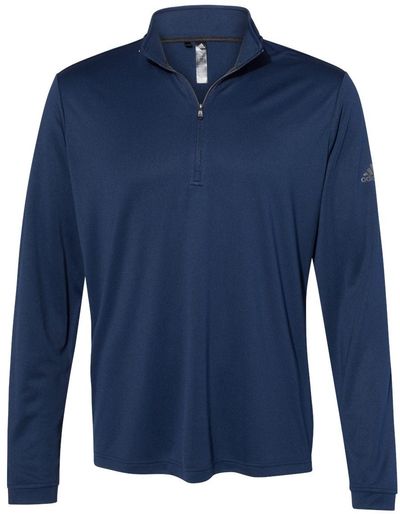 Am image of a Custom Adidas Lightweight Quarter Zip Pullover in Collegiate Navy!