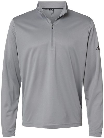 Am image of a Custom Adidas Lightweight Quarter Zip Pullover in Grey Three!