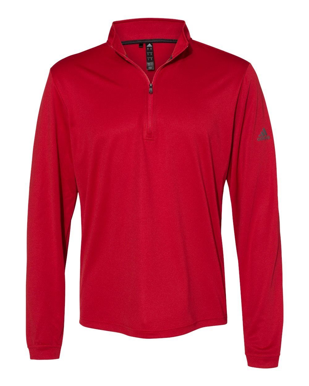 Adidas Lightweight Quarter Zip Pullover in Power Red