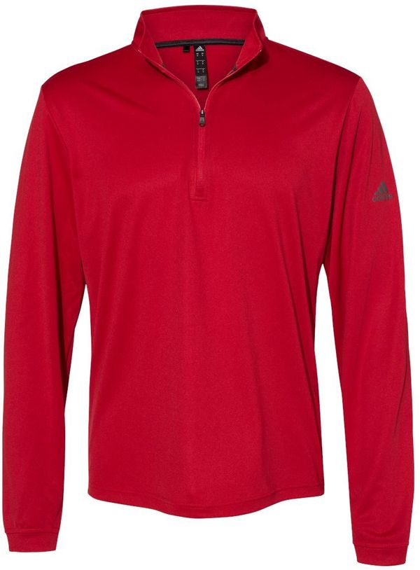 Am image of a Custom Adidas Lightweight Quarter Zip Pullover in Power Red!