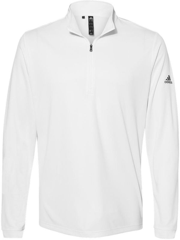 Am image of a Custom Adidas Lightweight Quarter Zip Pullover in White!
