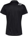 Am image of a Custom Adidas Womens 3 Stripes Shoulder Sport Shirt in Black/White!