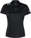 Am image of a Custom Adidas Womens 3 Stripes Shoulder Sport Shirt in Black/White!