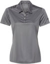 Am image of a Custom Adidas Womens 3 Stripes Shoulder Sport Shirt in Grey Five/Black!