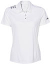 Am image of a Custom Adidas Womens 3 Stripes Shoulder Sport Shirt in White/Black!