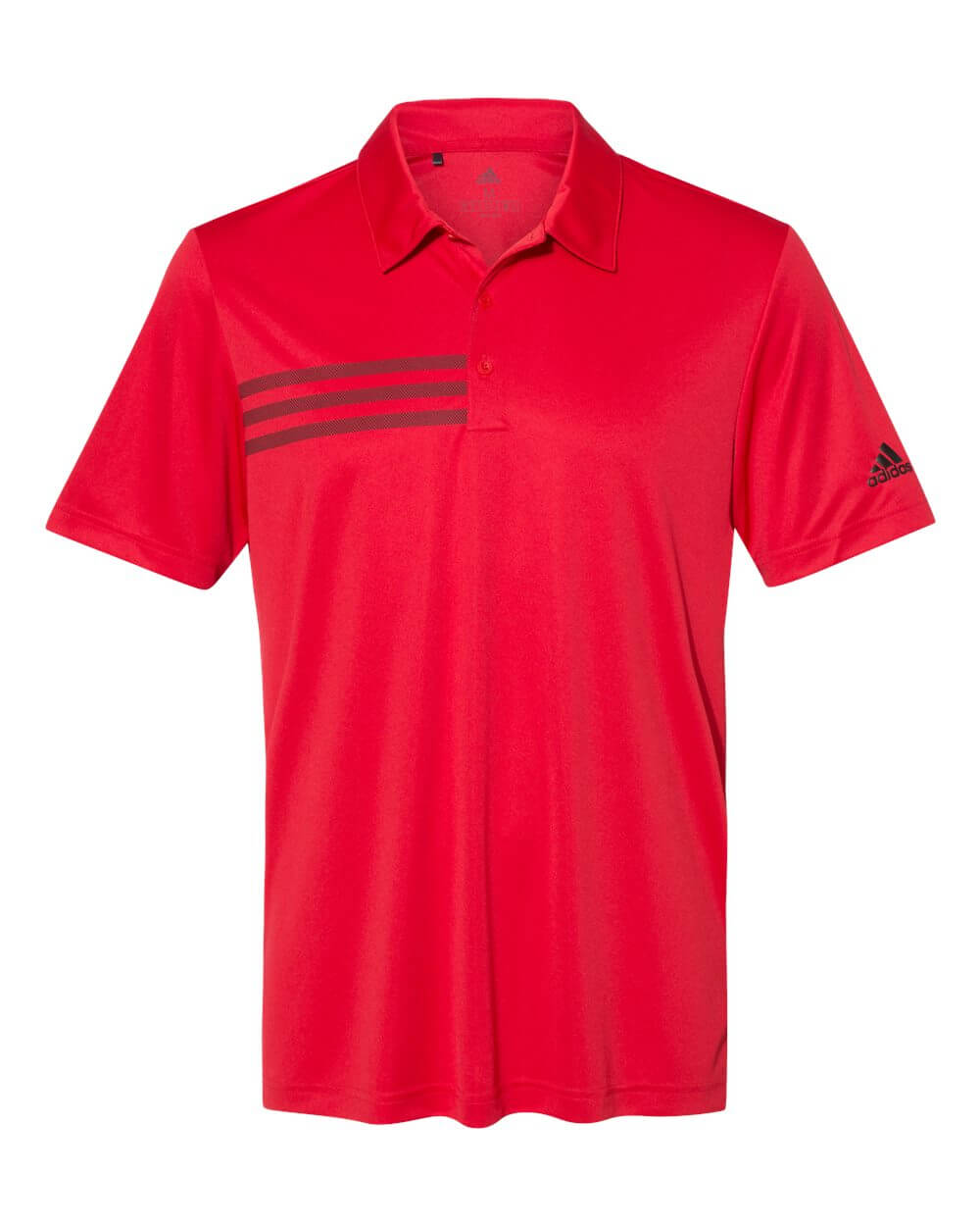 Adidas 3 Stripes Chest Sport Shirt in Collegiate Red/Black