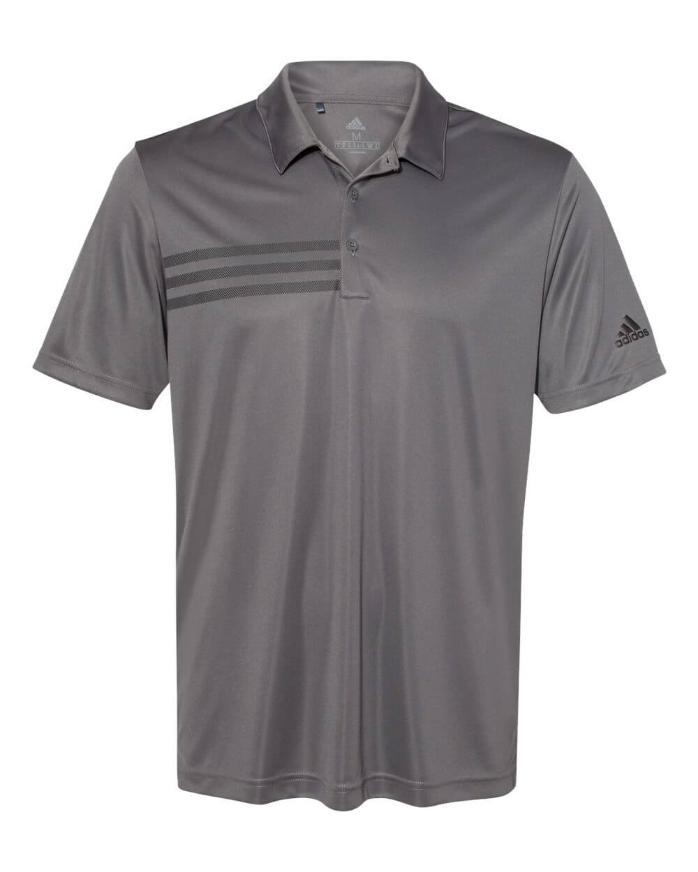 Adidas 3 Stripes Chest Sport Shirt in Grey Five/Black