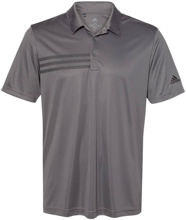 Am image of a Custom Adidas 3 Stripes Chest Sport Shirt in Grey Five/Black!