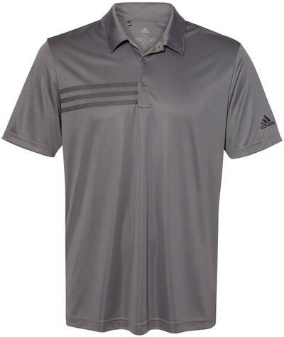 Am image of a Custom Adidas 3 Stripes Chest Sport Shirt in Grey Five/Black!