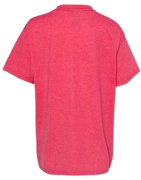 Am image of a Custom Gildan Heavy Cotton Youth T Shirt in Heather Red!