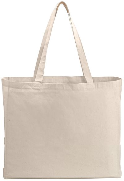 Am image of a Custom 6oz Cotton Canvas All Purpose Tote in Natural!