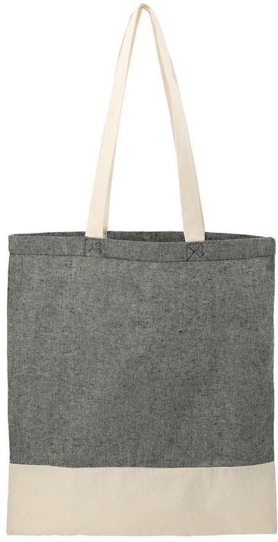 Am image of a Custom Split Recycled 5oz Cotton Twill Convention Tote in Black!