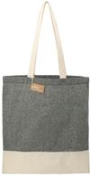 Am image of a Custom Split Recycled 5oz Cotton Twill Convention Tote in Black!