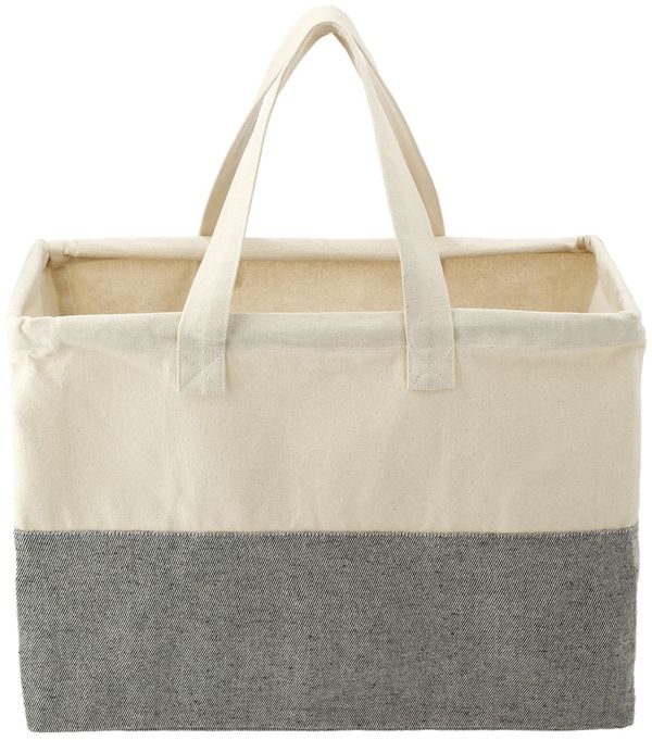 Am image of a Custom Recycled Cotton Utility Tote in Gray/Natural!