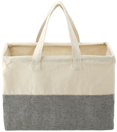 Am image of a Custom Recycled Cotton Utility Tote in Gray/Natural!