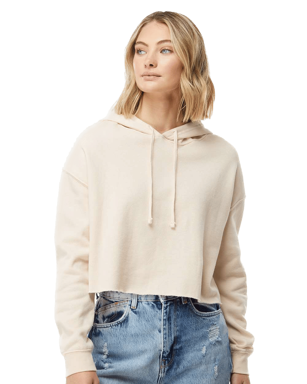 Independent Trading Co Womens Lightweight Cropped Hooded Sweatshirt