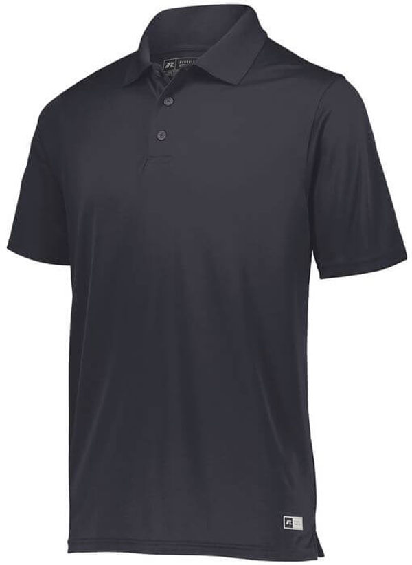 Am image of a Custom Russell Athletic Essential Polo in Stealth!