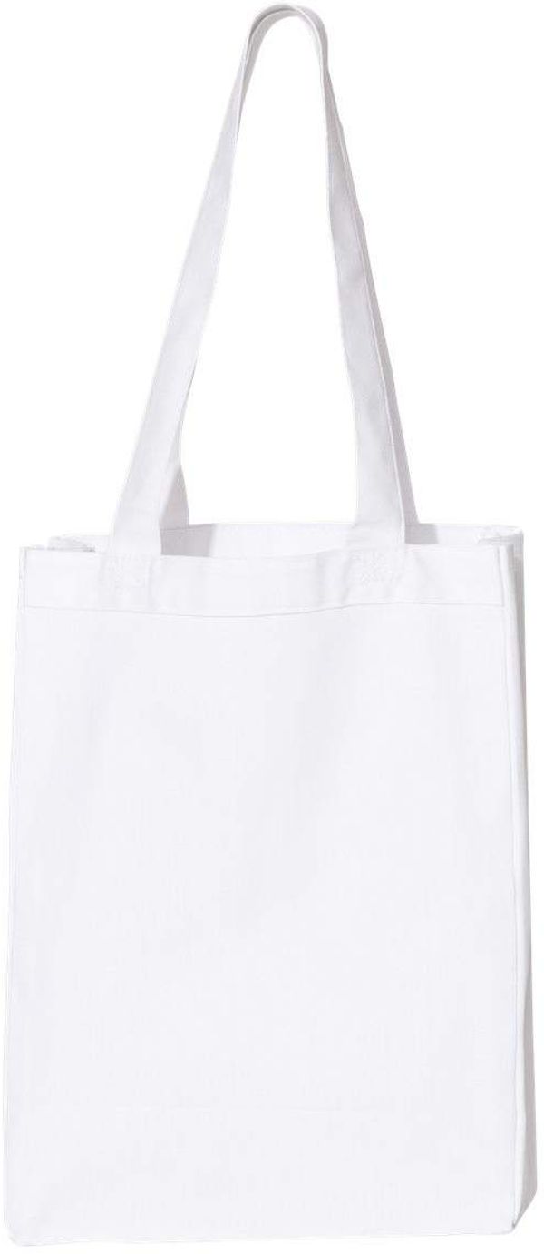 Am image of a Custom QTees 12L Gussetted Shopping Bag in White!