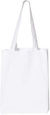 Am image of a Custom QTees 12L Gussetted Shopping Bag in White!