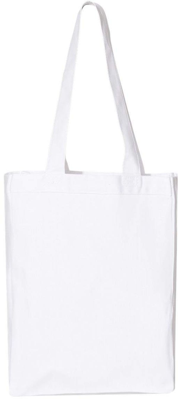 Am image of a Custom QTees 12L Gussetted Shopping Bag in White!