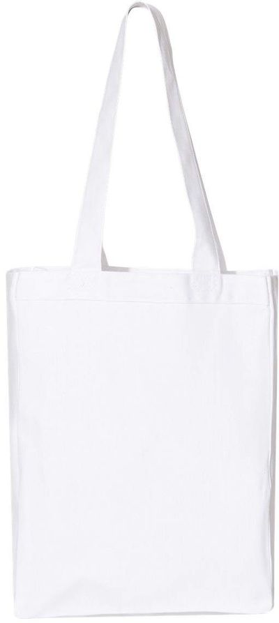 Am image of a Custom QTees 12L Gussetted Shopping Bag in White!