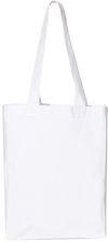 Am image of a Custom QTees 12L Gussetted Shopping Bag in White!