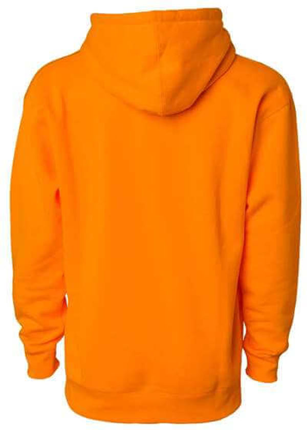 An image of a Custom Independent Trading Co. Heavyweight Hooded Sweatshirt in Safety Orange!