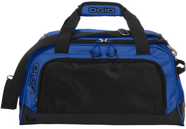 Am image of a Custom OGIO Breakaway Duffel Bag in Electric Blue/Black!