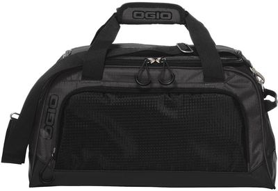 Am image of a Custom OGIO Breakaway Duffel Bag in Gear Grey/Black!