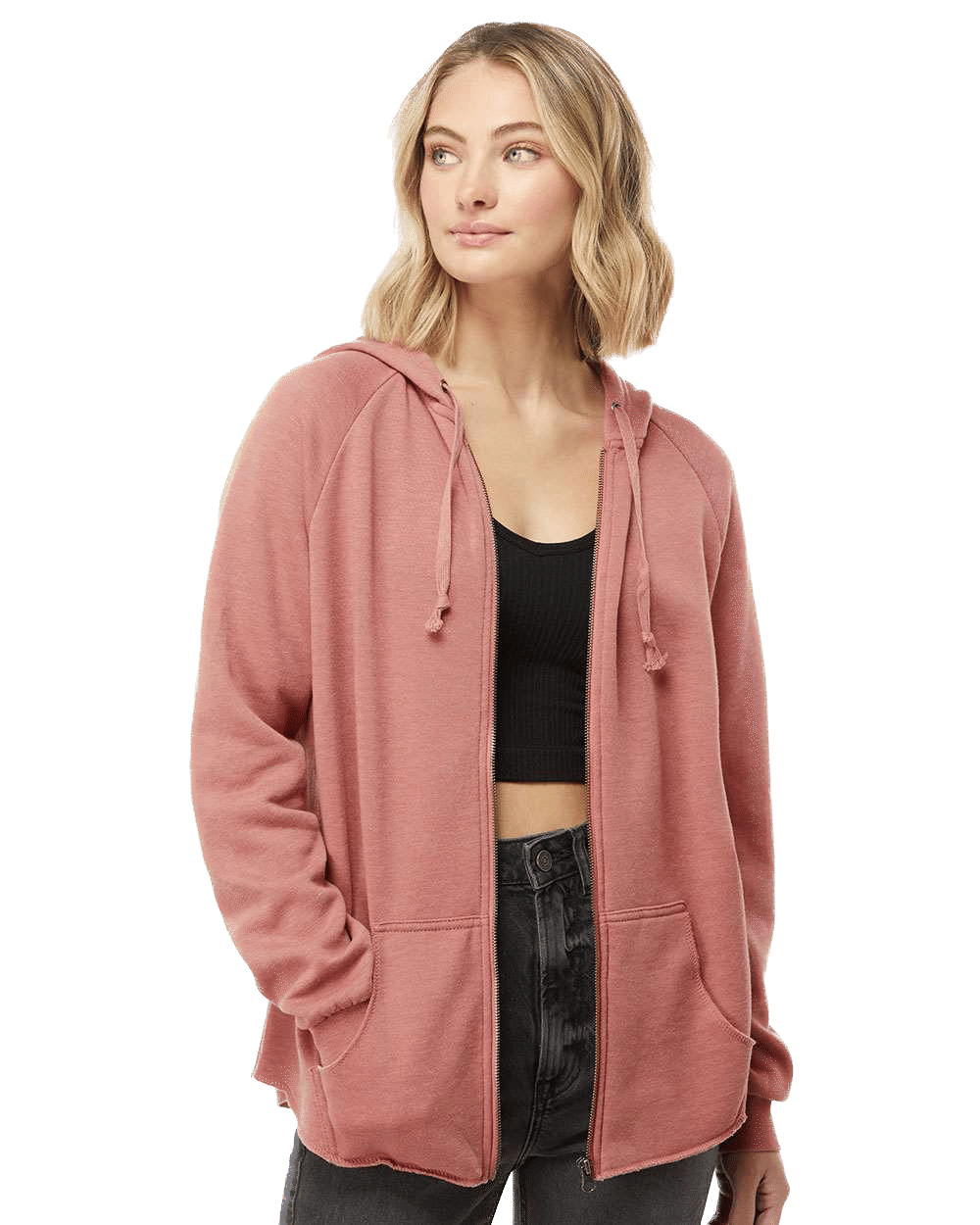 Independent Trading Co Women's California Wave Wash Zip Hood