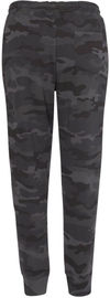 Am image of a Custom Independent Trading Co Midweight Fleece Pants in Black Camo!