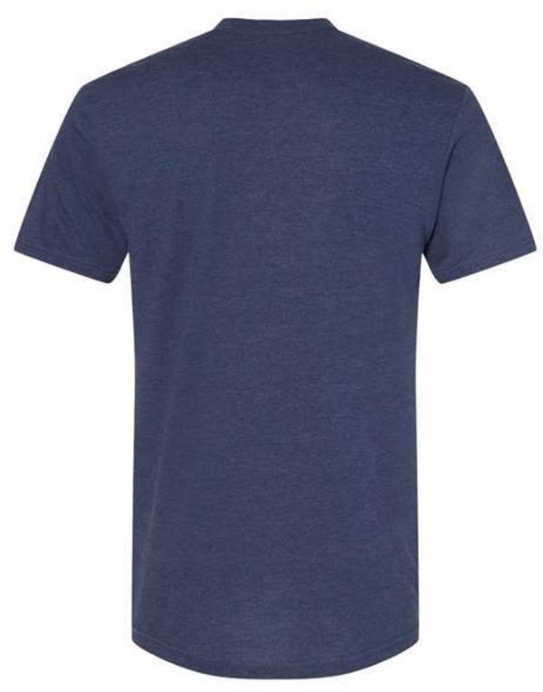 Am image of a Custom Gildan Softstyle CVC T Shirt in Navy Mist!
