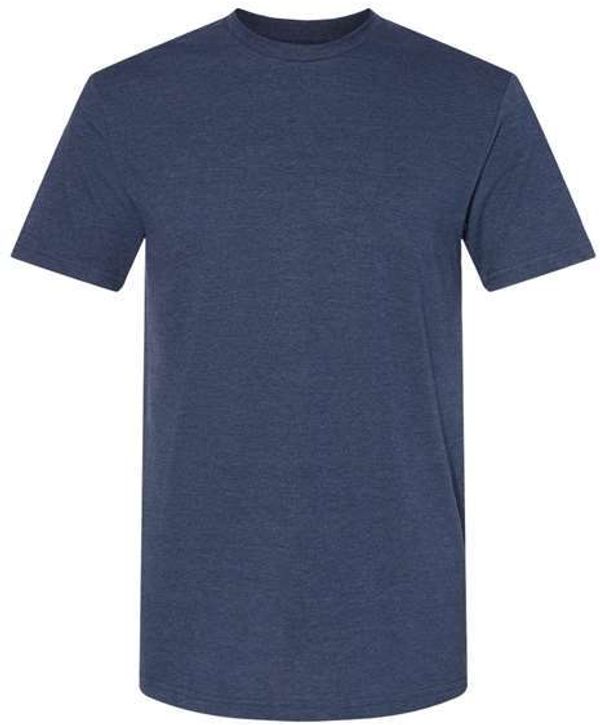 Am image of a Custom Gildan Softstyle CVC T Shirt in Navy Mist!