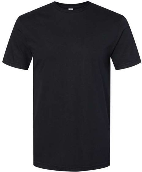 Am image of a Custom Gildan Softstyle CVC T Shirt in Pitch Black!