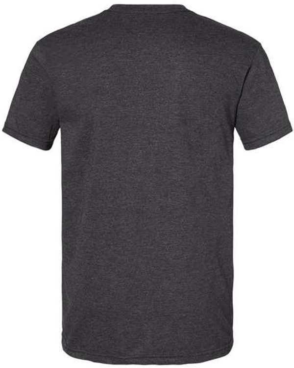 Am image of a Custom Gildan Softstyle CVC T Shirt in Pitch Black Mist!
